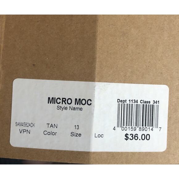 Dockers Microsuede Moccasin Slippers, Rubber Sole Tan Men’s Size 13 New In Box - Picture 6 of 8